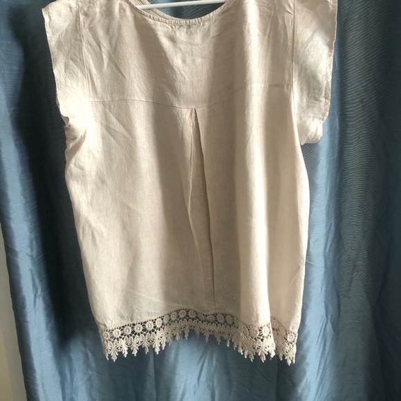 Terzo Millennio  100% linen - 3x -Cream Blouse with Lace Detail- made in Italy - Picture 10 of 10